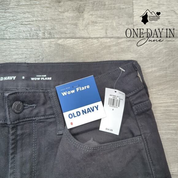 Old Navy High Rise WOW FLare Jeans Size 8 - Picture 2 of 6